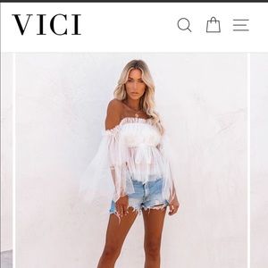 Lissa Off The Shoulder Tulle Statement Blouse